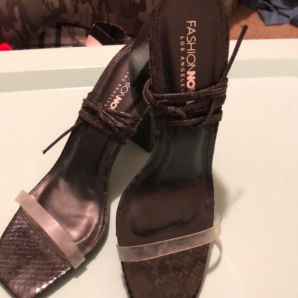 Size 10 black strap heels
